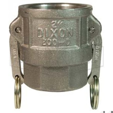 Dixon Type D Cam and Groove Coupler, 1-1/2 in Nominal, Female Coupler x FNPT End Style, Malleable Iron, Do 150-D-MI